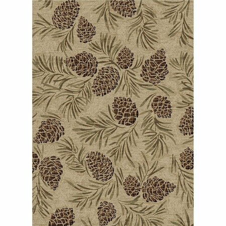 SLEEP EZ 2 x 4 ft. American Destination Pine Grove Area Rug Antique SL3083106